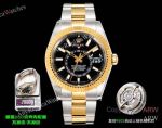 AR+ Factory Weighted Version Rolex SKY-DWELLER Black Face Two Tone Watch 42mm